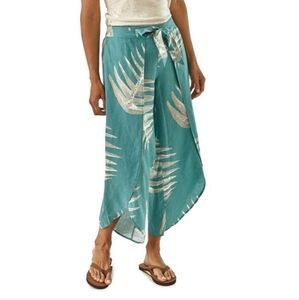 Patagonia Garden Island Palms of my Heart wide leg tie waist hemp pants